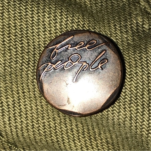 Free People Jacket Willow Spring Peplum Denim Womens Green Size XS - Picture 10 of 12